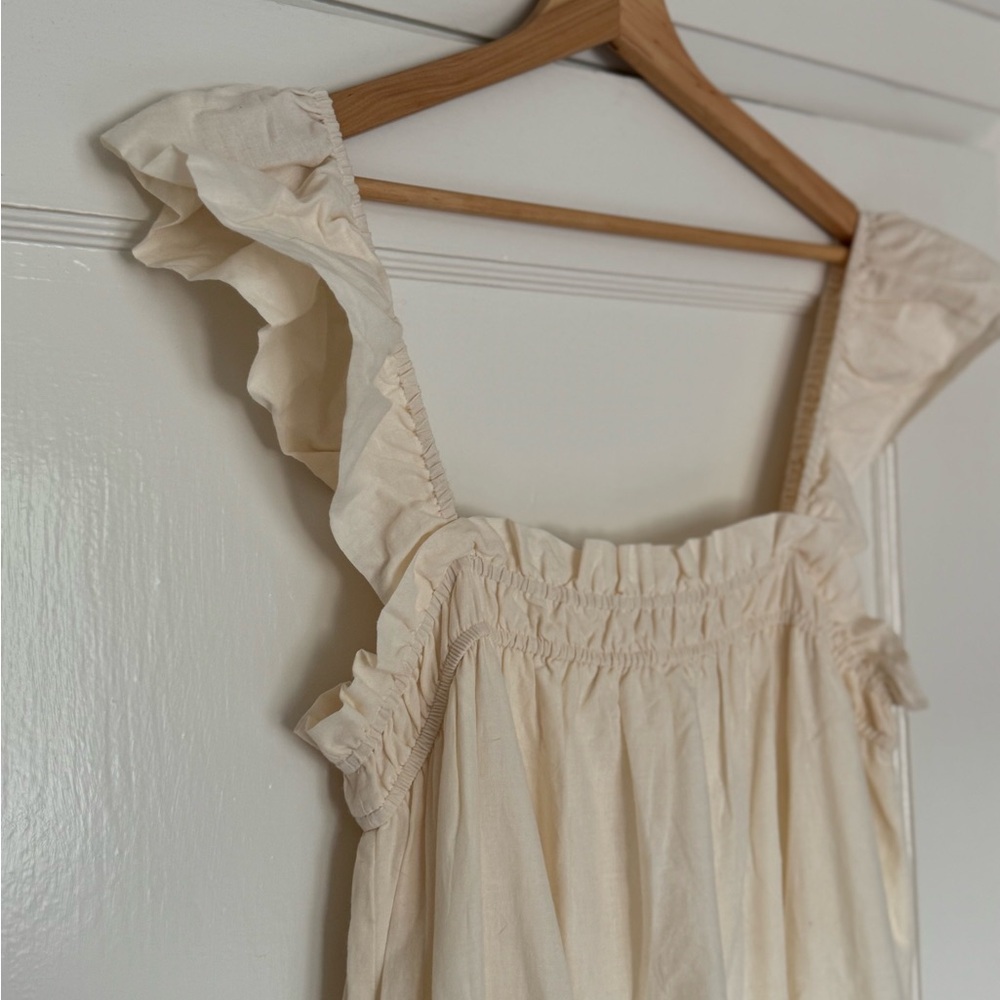 Carly Jean Los Angeles Cream Ruffled Maxi Dress - Picture 3 of 9
